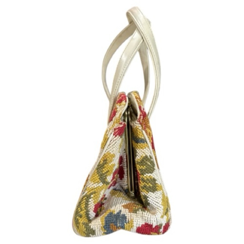 Vintage 60's Fashions by Margolin Carpet Tapestry Handbag Floral Multi-Colored - Picture 4 of 12